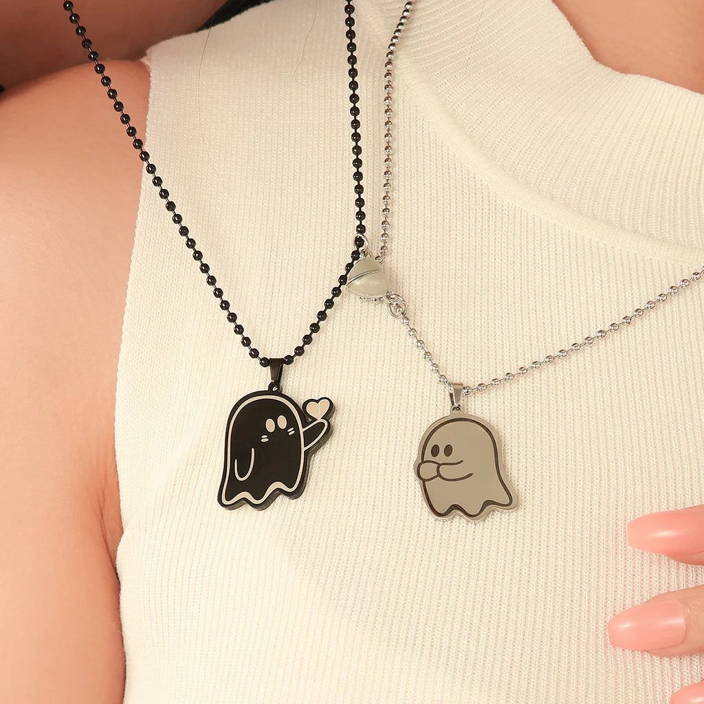 love ghost couple necklace
