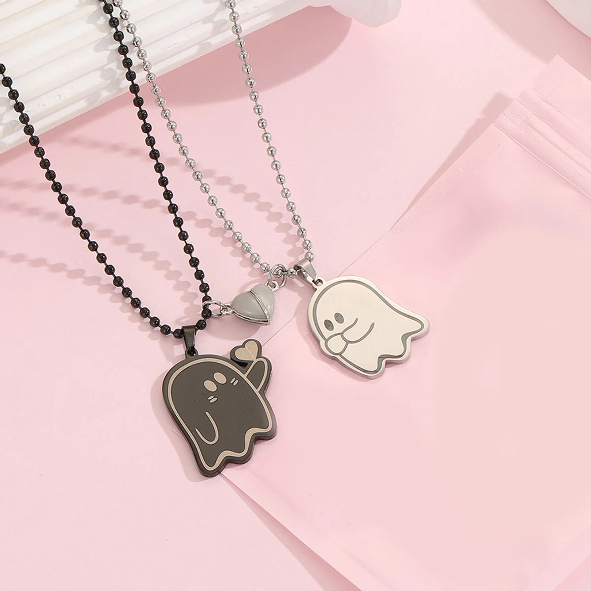 love ghost couple necklace