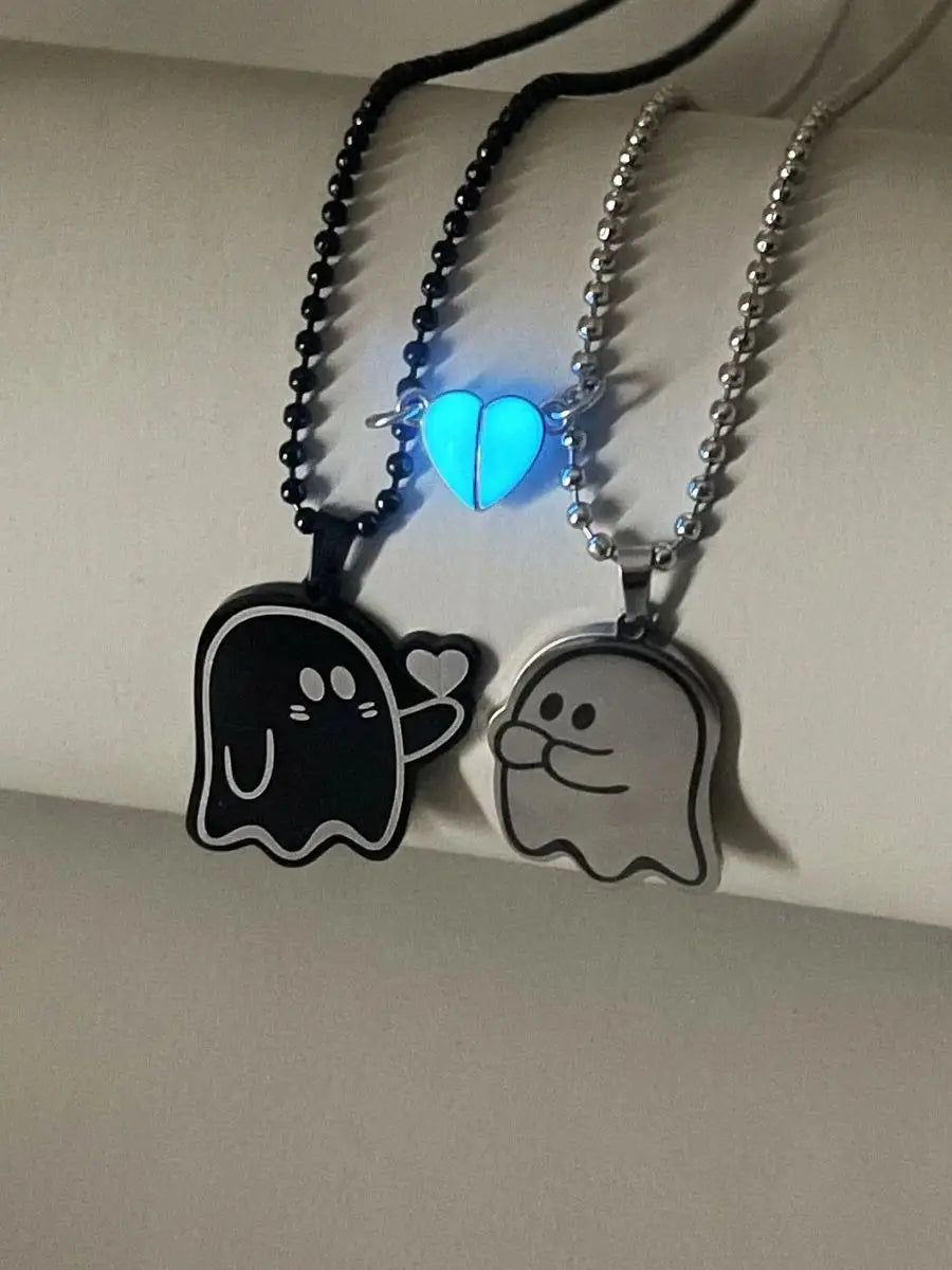 love ghost couple necklace