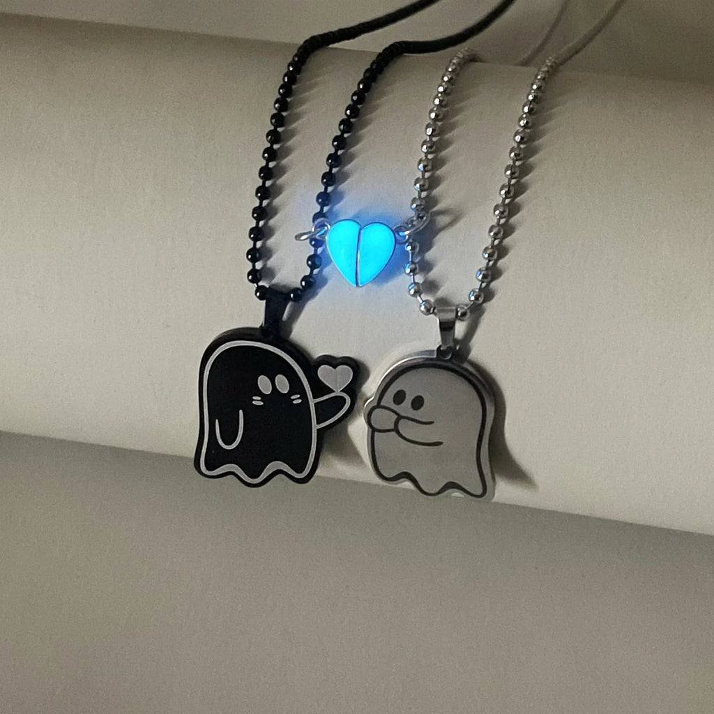 love ghost couple necklace