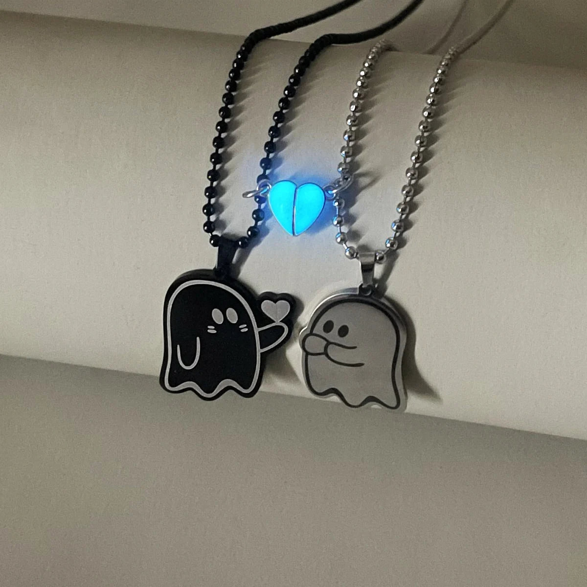 love ghost couple necklace