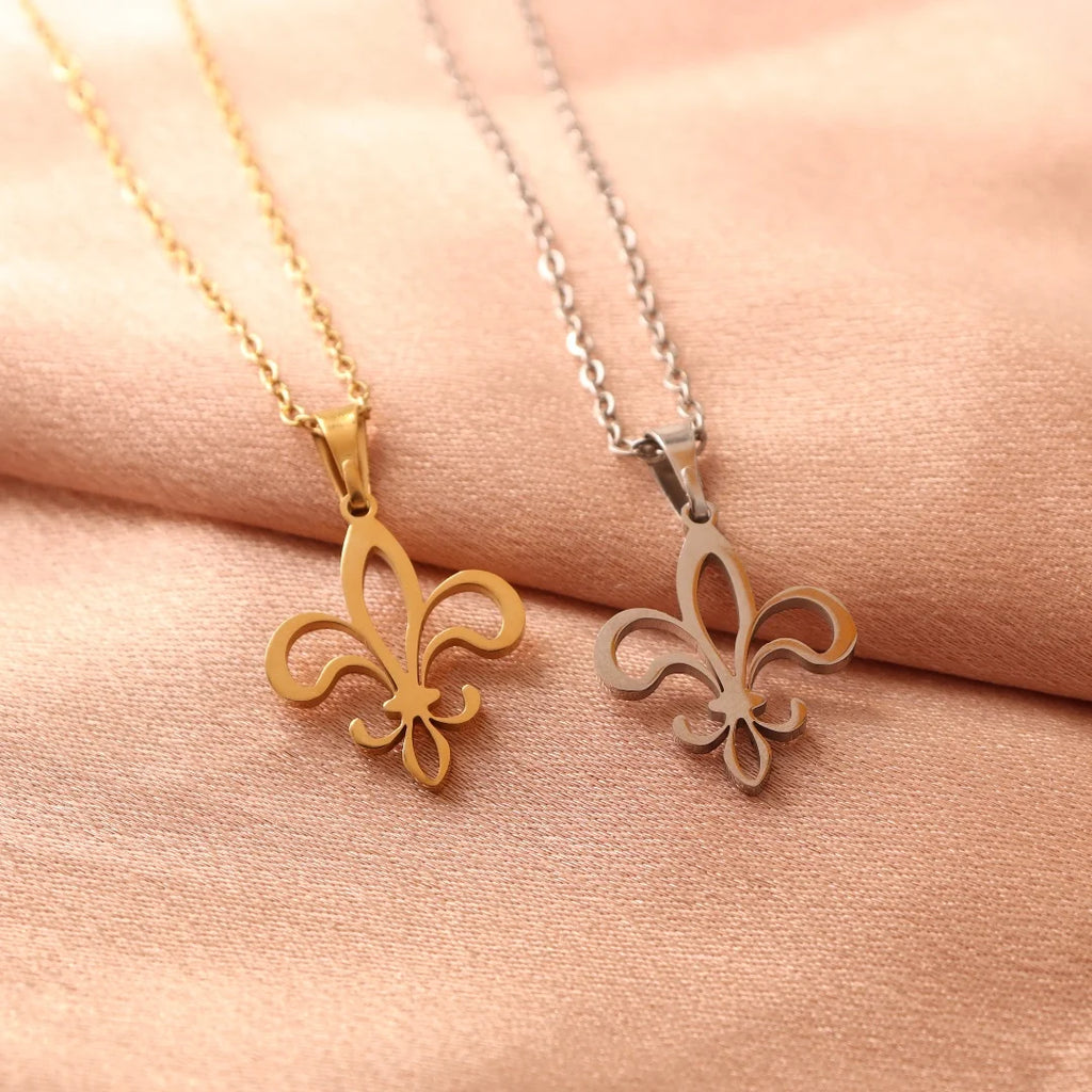 Stainless steel Fleur de lis necklace pendant