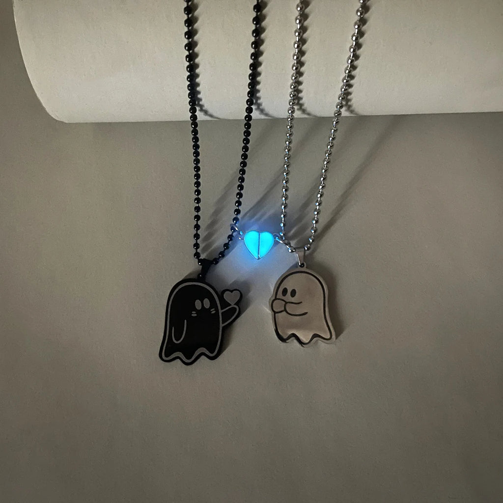 love ghost couple necklace
