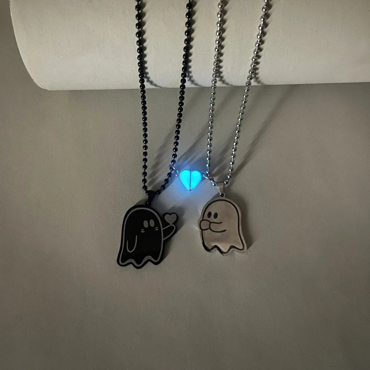 love ghost couple necklace